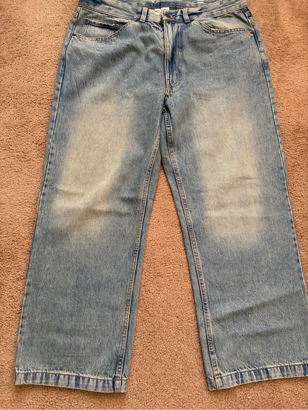 Original Use Light Blue Relaxed Straight Jeans